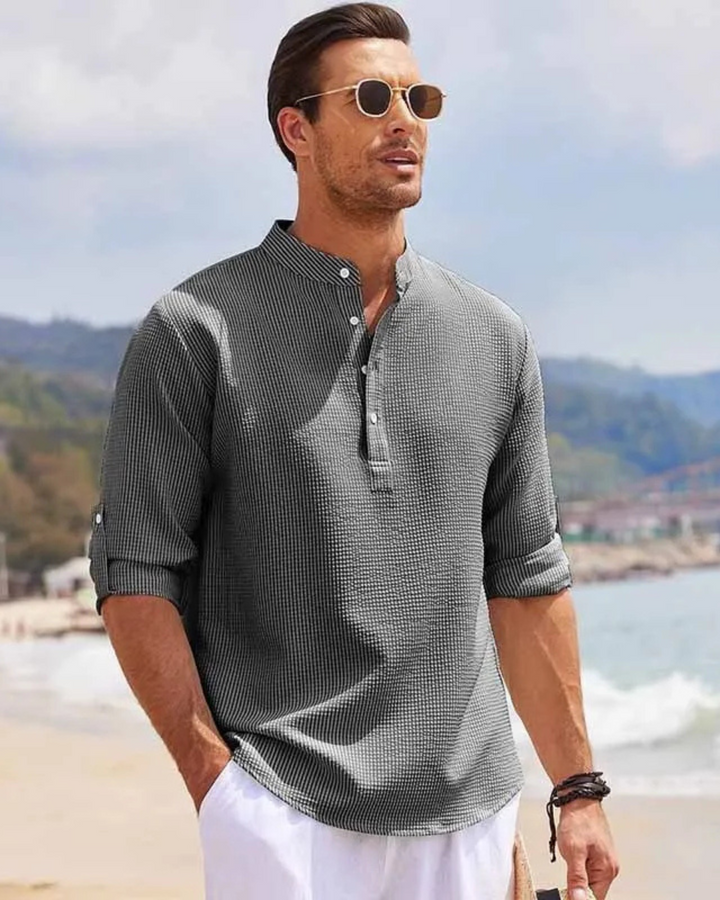Long-Sleeved Polo Top