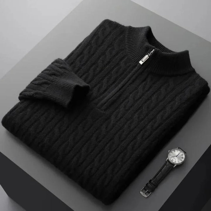 Deneb Cashmere Knit Half-Zip Sweater