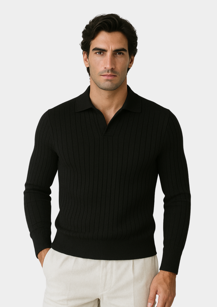 Monaco Ribbed Polo Sweater