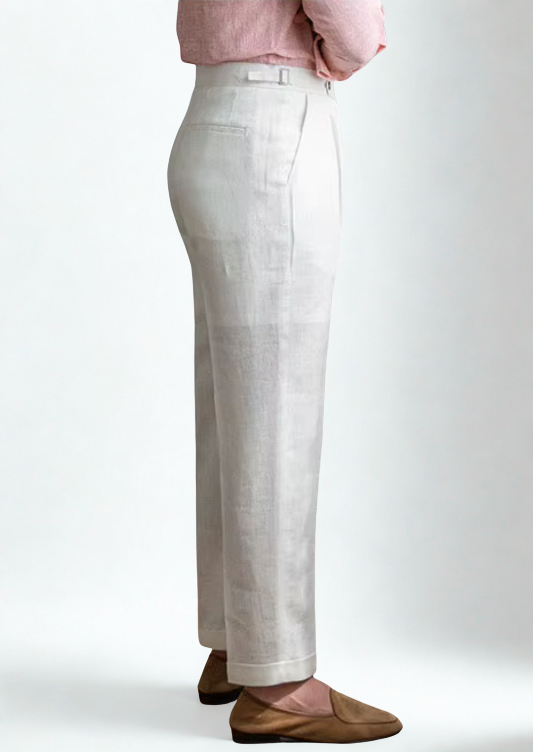White Tuscany Pleated Coastal Pants