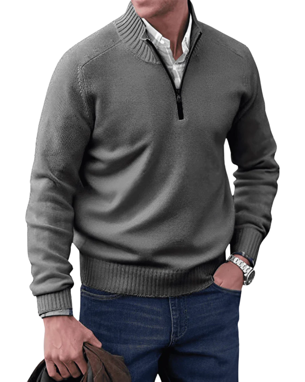 Relaxed Zip-Up Sweater