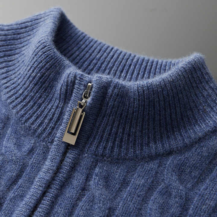 Deneb Cashmere Knit Half-Zip Sweater