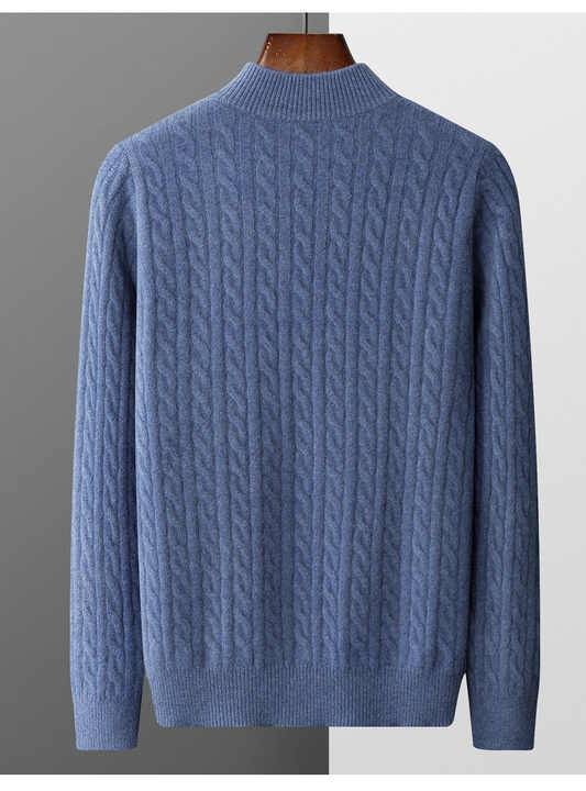 Deneb Cashmere Knit Half-Zip Sweater