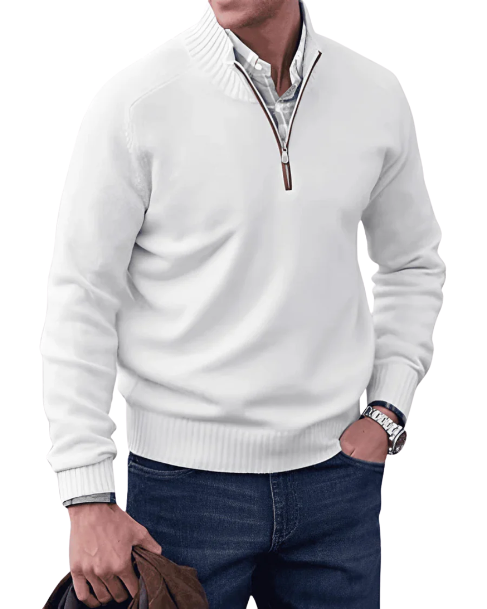 Relaxed Zip-Up Sweater