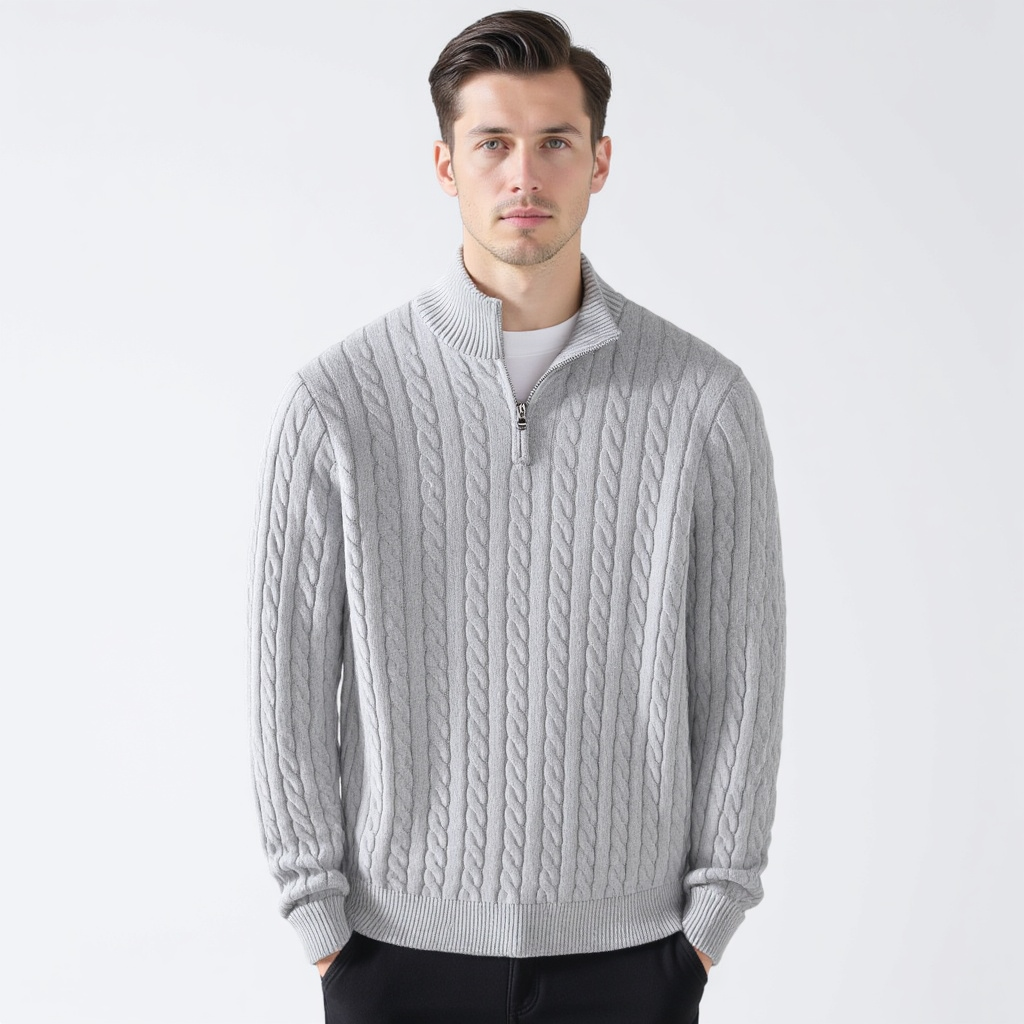 Alexander Zipped Cable Sweater