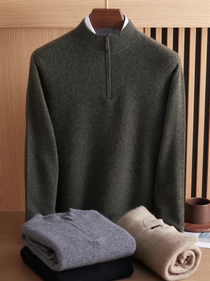 100% Cashmere Quarter-Zip