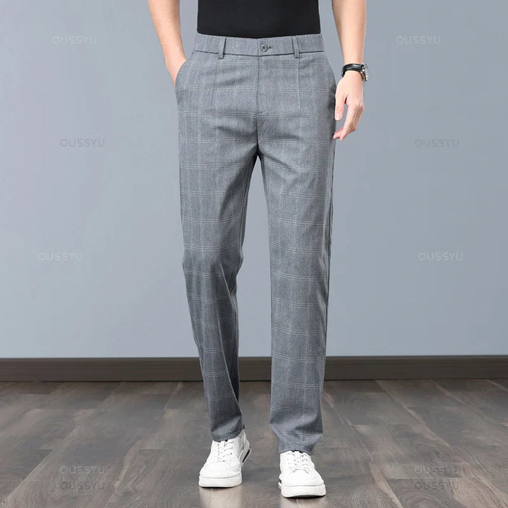 Stretchy Checked Trousers