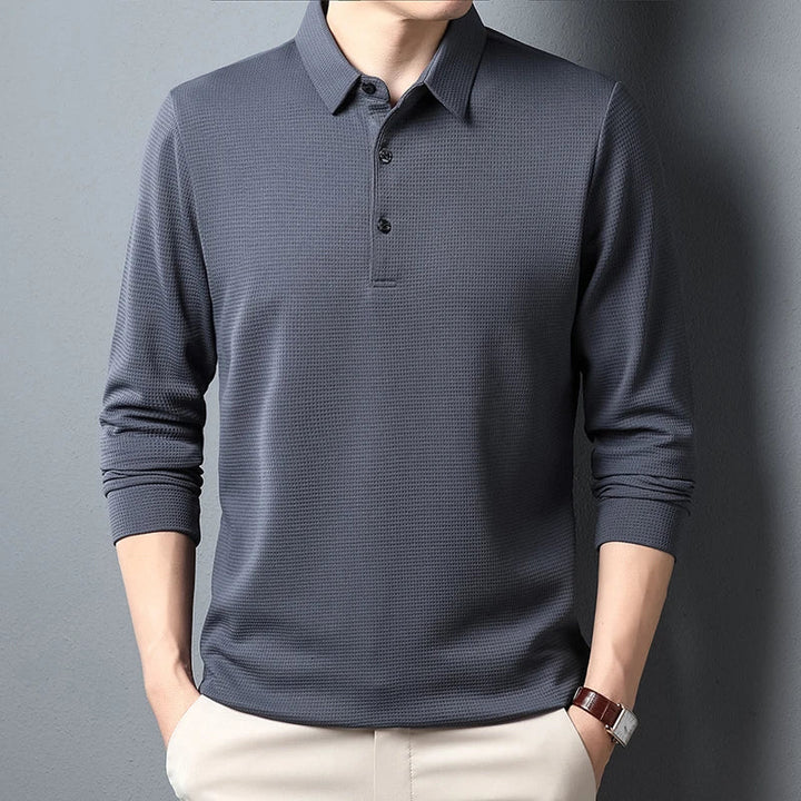 Chic Long-Sleeve Polo Shirt