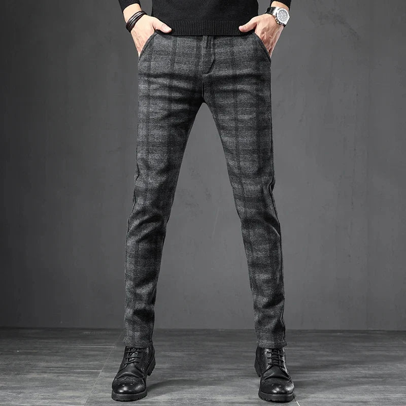Relaxed Fit Checkered Trousers