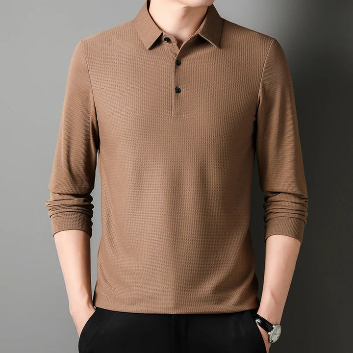Chic Long-Sleeve Polo Shirt