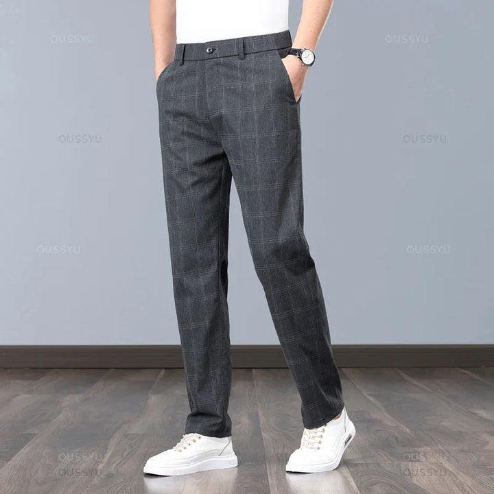 Stretchy Checked Trousers
