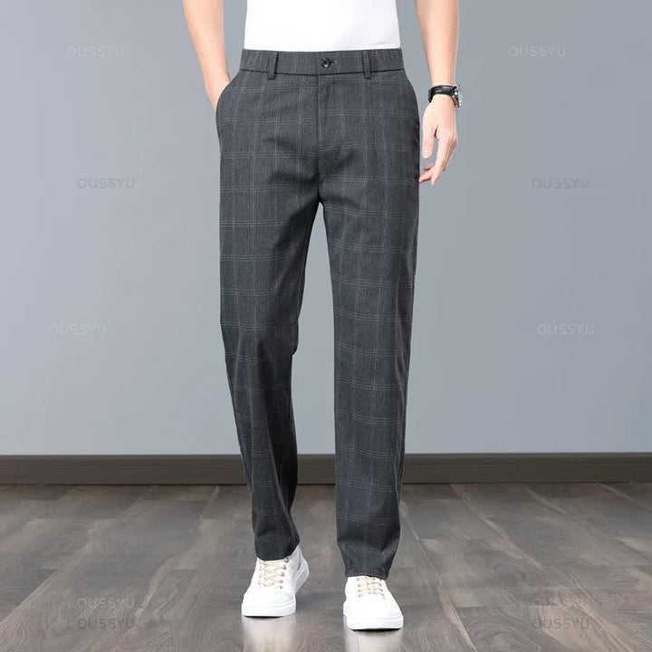 Stretchy Checked Trousers