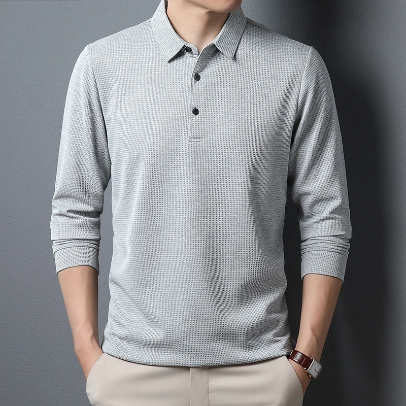 Chic Long-Sleeve Polo Shirt