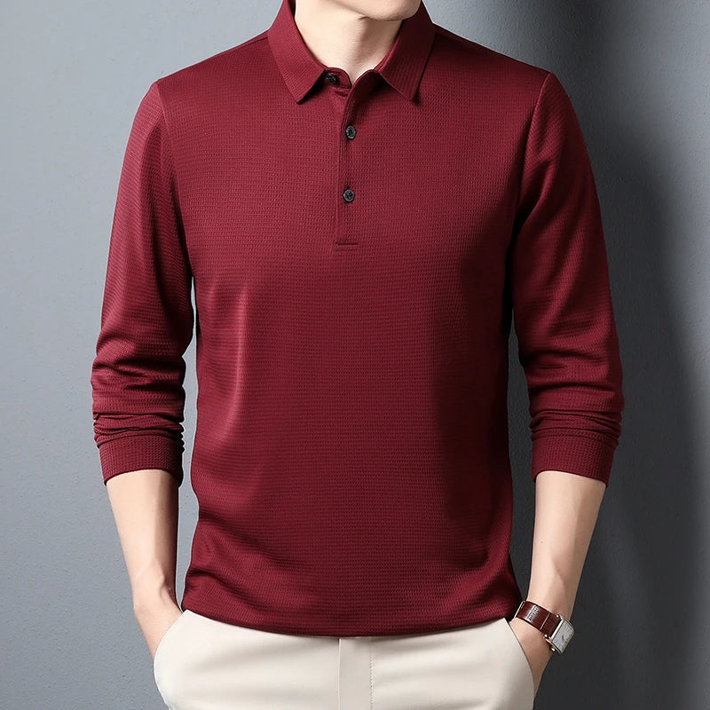 Chic Long-Sleeve Polo Shirt
