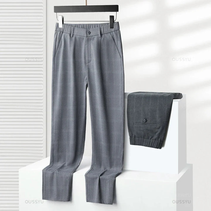 Stretchy Checked Trousers