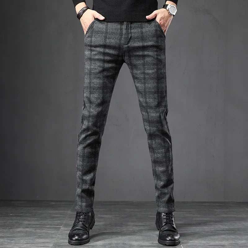 Relaxed Fit Checkered Trousers