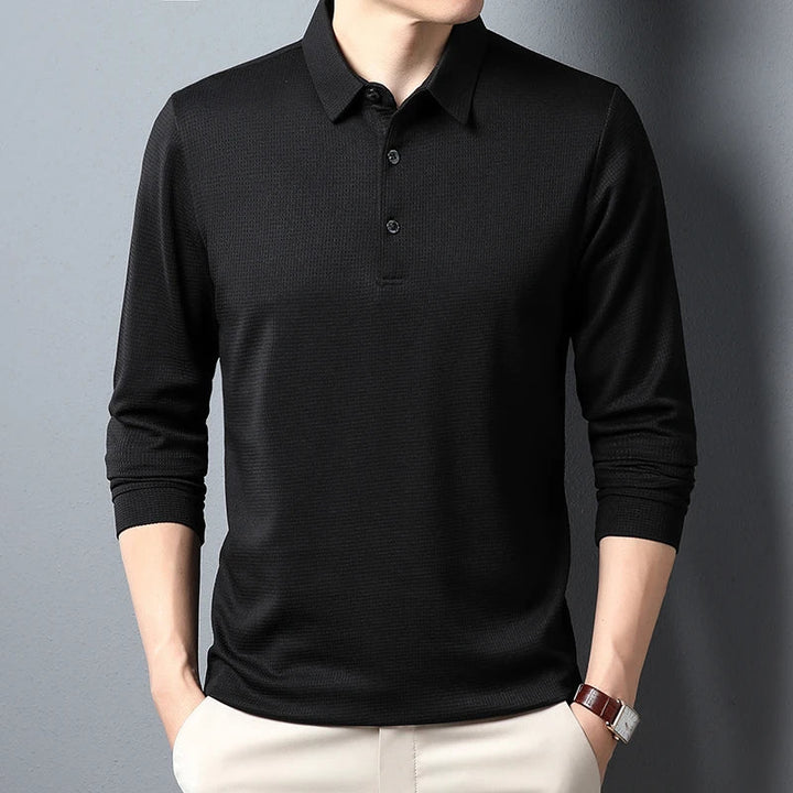 Chic Long-Sleeve Polo Shirt