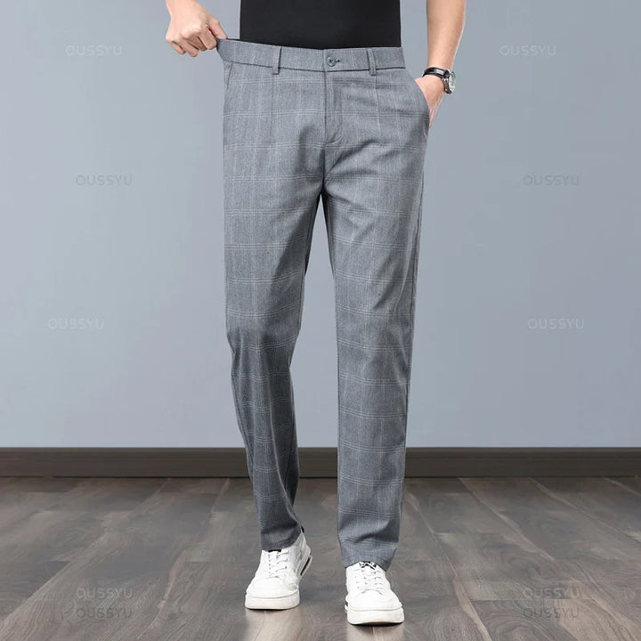 Stretchy Checked Trousers