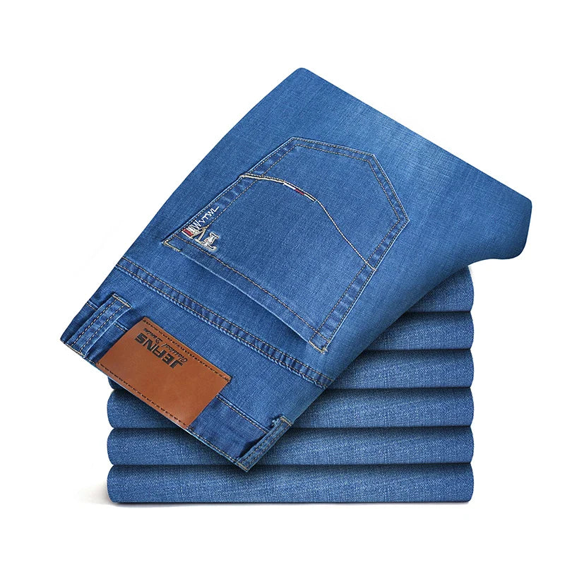 Relaxed Fit Straight-Leg Denim Jeans