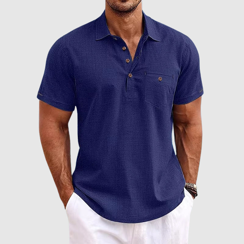 Classic Linen Polo Tee