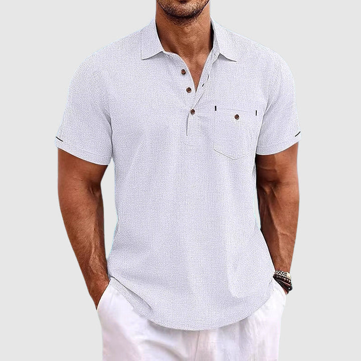 Classic Linen Polo Tee