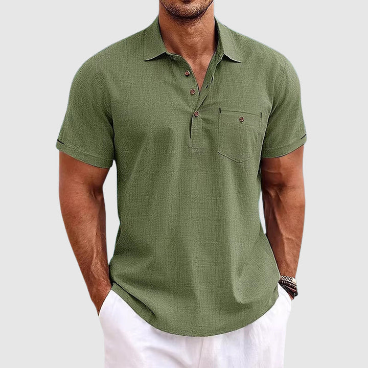 Classic Linen Polo Tee