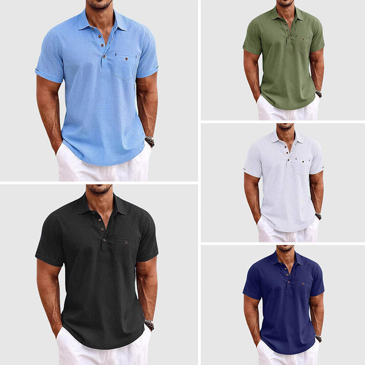 Classic Linen Polo Tee