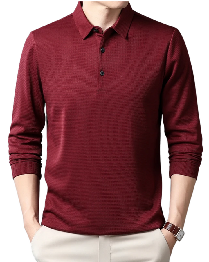 Chic Long-Sleeve Polo Shirt