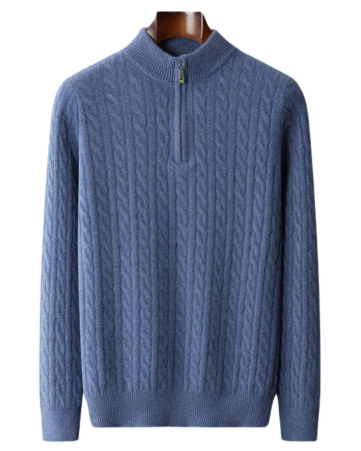 Deneb Cashmere Knit Half-Zip Sweater