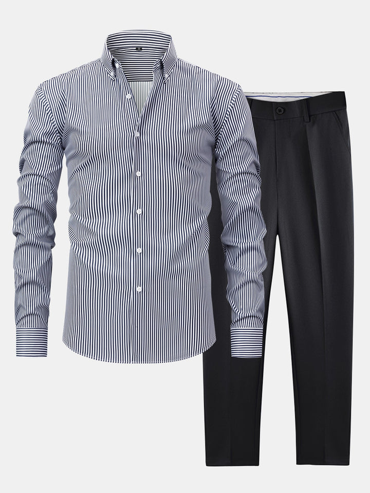 Stripe 2-Piece Set (Gray)