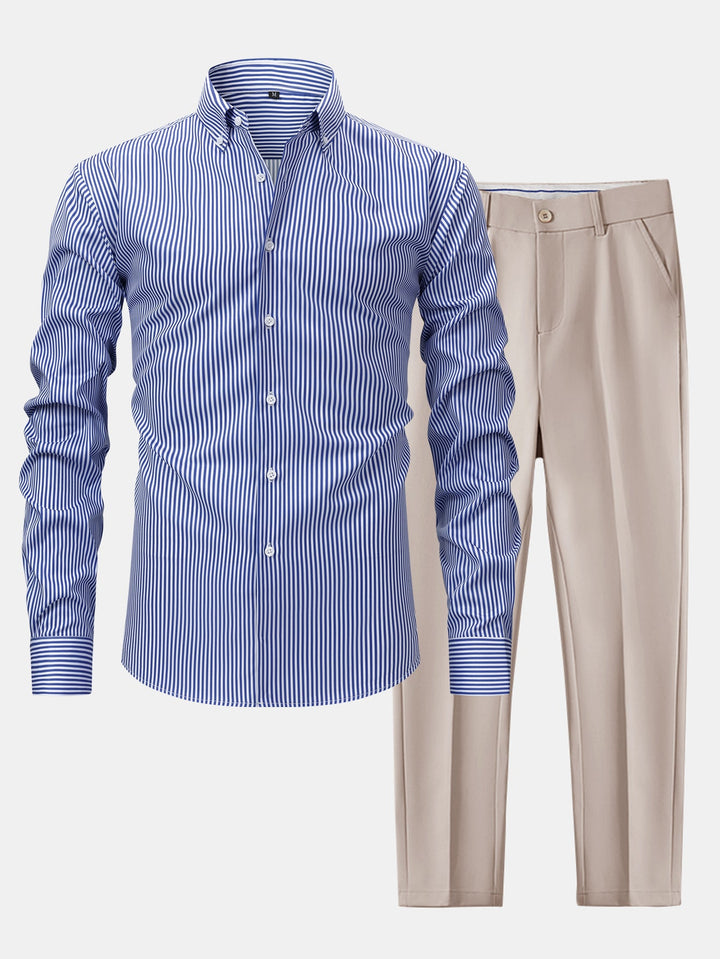 Stripe 2-Piece Set (Beige)