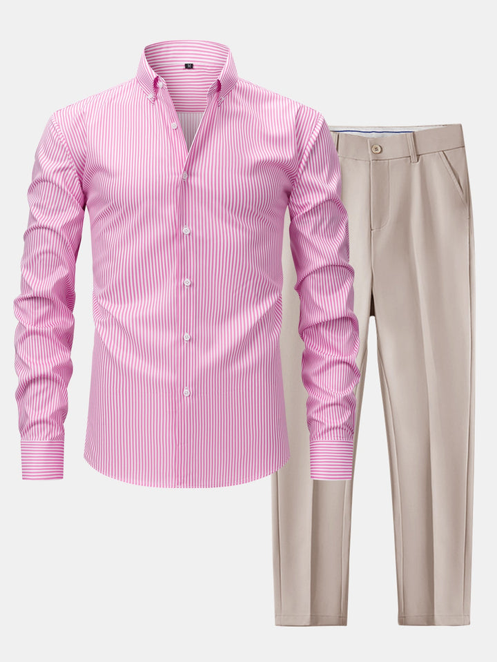 Stripe 2-Piece Set (Light Pink)