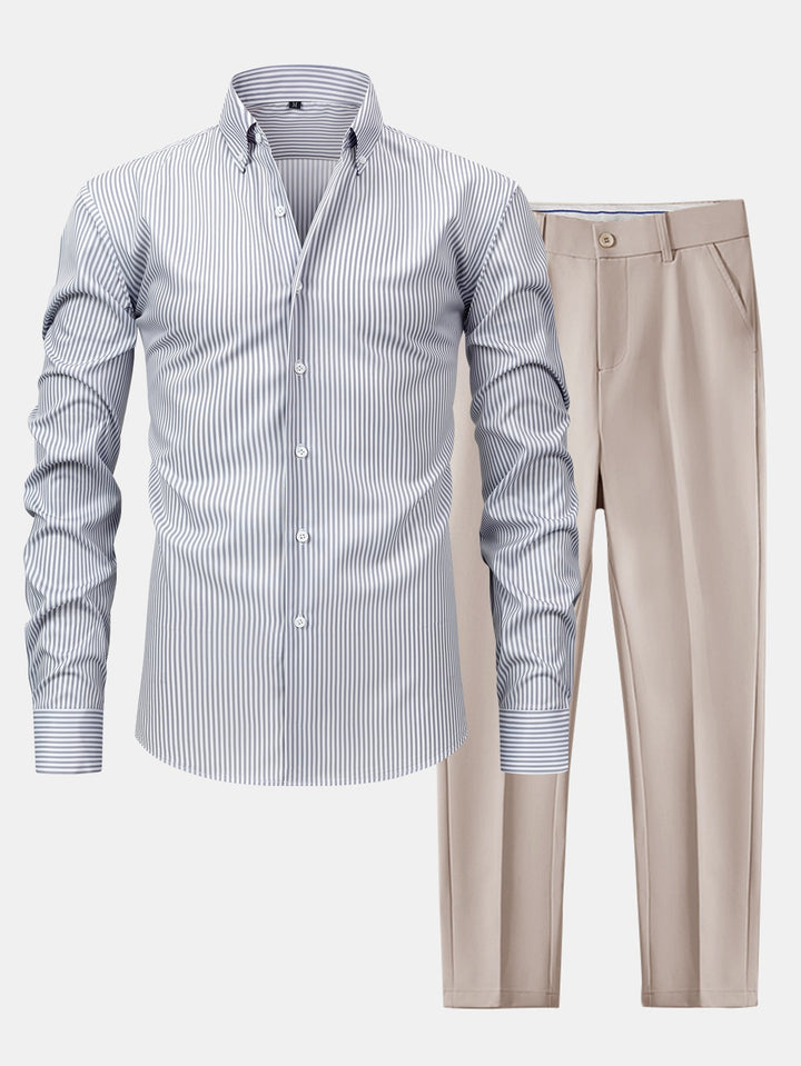 Stripe 2-Piece Set (Silver)