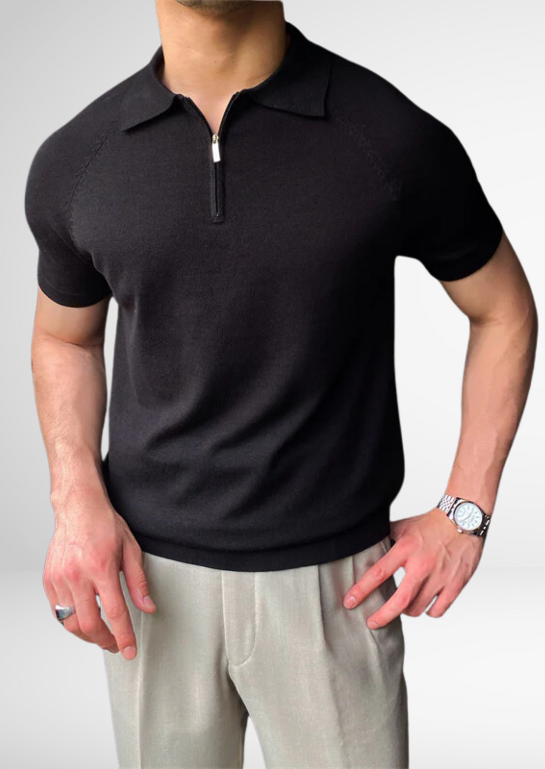Santoni Half-Zip Polo Shirt